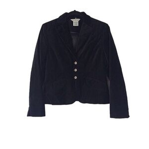 George Jacket Womens 4 Black Velour Blazer 3 Buttons Workwear Career Academia